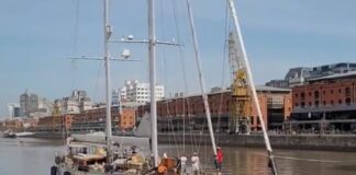 VIDEO – ASÍ DEJABA PUERTO MADERO LA “MEGA” GOLETA DE 52 METROS DEL DUEÑO DE BUQUEBUS