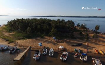 POSADAS – BUSCAN RECUPERAR LA ARENA PERDIDA DE LA ISLA DEL MEDIO POR LA SUBA DEL PARANÁ