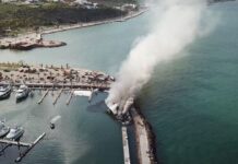 SE CALCINAN 4 YATES EN UN INCENDIO EN LA “MARINA PALMIRA” DE MÉXICO