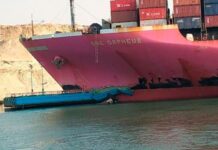 NAVEGACIÓN DESPEJADA EN EL CANAL DE SUEZ TRAS CHOQUE DE CARGUERO CONTRA UN PUENTE