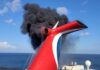 EXTINGUEN INCENDIO EN EL CRUCERO CARNIVAL FREEDOM DESPUÉS DE QUE TESTIGOS INFORMARAN SOBRE EL POSIBLE IMPACTO DE UN RAYO