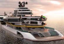 UAE ONE, EL IMPRESIONANTE MEGAYATE DE LUJO INSPIRADO EN LOS PORTAAVIONES: TRES HELICÓPTEROS Y UN SUBMARINO