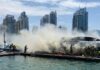 UN VORAZ INCENDIO DESTRUYE UN PERSHING 88 EN EL PUERTO DE DUBAI (VIDEO)