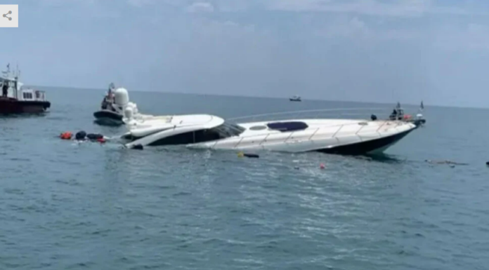 RESCATAN A DOS PERSONAS TRAS HUNDIMIENTO DE UN YATE SUNSEEKER PREDATOR 80