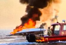 IMPACTANTE VIDEO: UNA LANCHA SE PRENDIÓ FUEGO Y LOS OCUPANTES SE TIRARON AL MAR PARA SALVARSE EN BRASIL