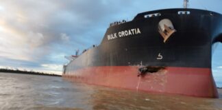 CHOCAN UN BUQUE GRANELERO Y UNA BARCAZA EN SAN NICOLÁS