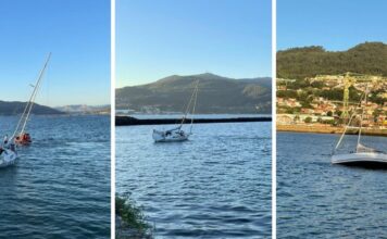 ESPAÑA – RESCATAN A DOS TRIPULANTES DE UN VELERO QUE ENCALLÓ FRENTE A LA ETEA DE VIGO
