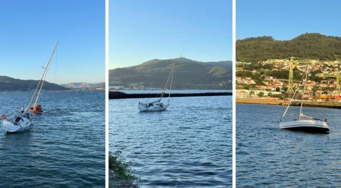 ESPAÑA – RESCATAN A DOS TRIPULANTES DE UN VELERO QUE ENCALLÓ FRENTE A LA ETEA DE VIGO