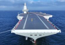 EL NUEVO PORTAAVIONES FUJIAN DE LA ARMADA DE CHINA COMENZÓ UNA NUEVA PRUEBA DE NAVEGACIÓN