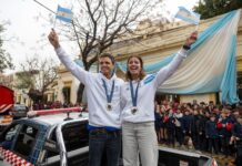 MASSIVO FESTEJO EN SAN ISIDRO PARA RECIBIR A LOS MEDALLISTAS OLÍMPICOS EUGENCIA BOSCO Y MATEO MAJDALANI