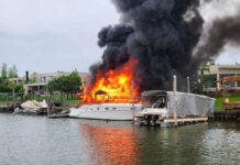 SE INCENDIÓ UN YATE EN EL BARRIO NÁUTICO ALBANUEVA
