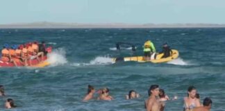 LAS GRUTAS: EL CONDUCTOR DE UNA “BANANA” QUEDÓ ATRAPADO EN LA HÉLICE DE LA LANCHA Y SUFRIÓ GRAVES HERIDAS