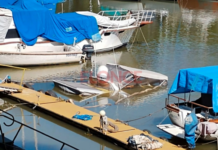 REFLOTARON EL YATE QUE SE HABÍA HUNDIDO EN EL CLUB NÁUTICO DE PARANÁ