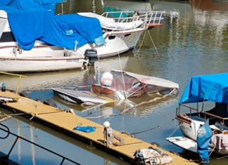 REFLOTARON EL YATE QUE SE HABÍA HUNDIDO EN EL CLUB NÁUTICO DE PARANÁ