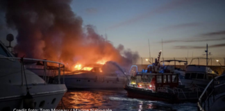(VIDEO) TRES YATES EN LLAMAS EN EL PUERTO DE MARSELLA
