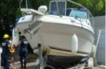 TRAS UNA EXPLOSIÓN, SE PRENDIÓ FUEGO EL MOTOR DE UN SPORT CRUISER EN PUNTA DEL ESTE MIENTRAS NAVEGABA