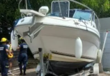 TRAS UNA EXPLOSIÓN, SE PRENDIÓ FUEGO EL MOTOR DE UN SPORT CRUISER EN PUNTA DEL ESTE MIENTRAS NAVEGABA