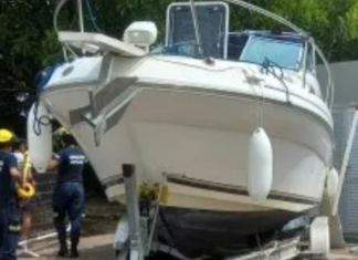 TRAS UNA EXPLOSIÓN, SE PRENDIÓ FUEGO EL MOTOR DE UN SPORT CRUISER EN PUNTA DEL ESTE MIENTRAS NAVEGABA