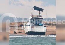 POR EL TEMPORAL, UN BARCO ENCALLÓ EN LA ISLA GORRITI Y SUS PASAJEROS FUERON EVACUADOS