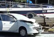 INSÓLITO CHOQUE EN LA RIBERA DE QUILMES: UN AUTO IMPACTÓ CONTRA UNA LANCHA Y DEJÓ UN HERIDO