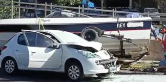 INSÓLITO CHOQUE EN LA RIBERA DE QUILMES: UN AUTO IMPACTÓ CONTRA UNA LANCHA Y DEJÓ UN HERIDO