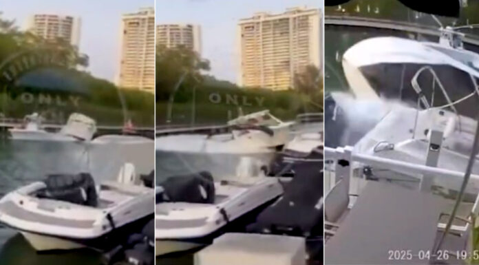 IMPACTANTE ACCIDENTE DE UN YATE EN MIAMI: LA EMBARCACIÓN SALIÓ VOLANDO Y VOLCÓ TRAS CHOCAR EN UN MUELLE