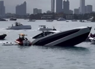 SE HUNDE EN MIAMI UN YATE LAMBORGHINI VALORADO EN MÁS DE 4 MILLONES DE DÓLARES