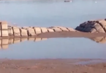 EL RÍO PARANÁ BAJA Y QUEDÓ AL DESCUBIERTO LA MALLA DEL TÚNEL SUBFLUVIAL