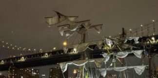 BUQUE CUAUHTÉMOC DE LA MARINA DE MÉXICO CHOCA CON EL PUENTE DE BROOKLYN EN NUEVA YORK; CONFIRMAN 2 MUERTOS