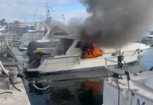 VIDEO – SE INCENDIÓ UN YATE EN EL PUERTO DE PUNTA DEL ESTE