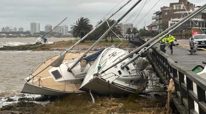 TEMPORAL CON FUERTES VIENTOS ARRASTRÓ TRES VELEROS EN EL PUERTO DE PUNTA DEL ESTE