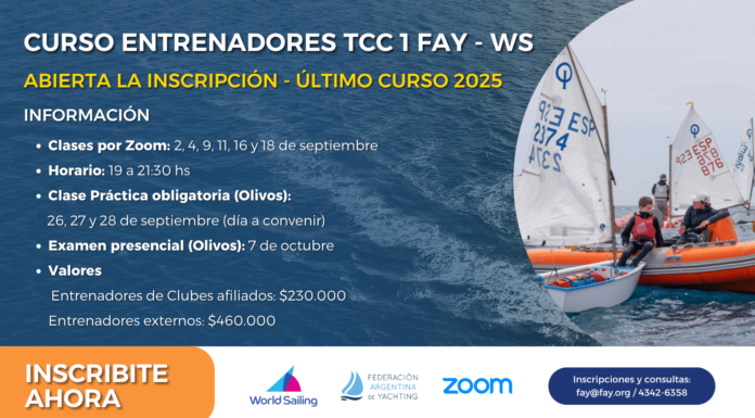 NUEVO CURSO DE CERTIFICACIÓN NIVEL 1 PARA INSTRUCTORES DE VELA | SEPTIEMBRE Y OCTUBRE