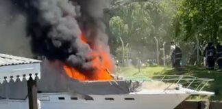 VIDEO – INCENDIO DESTRUYE UN YATE EN MARINA PUNTA CHICA