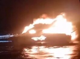 UNA EMBARCACIÓN DE ALQUILER SE INCENDIÓ EN LA MADRUGADA EN EL RÍO LUJÁN, A POCOS METROS DEL PUERTO DE FRUTOS