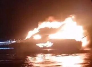 UNA EMBARCACIÓN DE ALQUILER SE INCENDIÓ EN LA MADRUGADA EN EL RÍO LUJÁN, A POCOS METROS DEL PUERTO DE FRUTOS