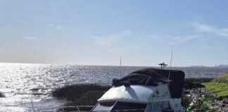 APARECIÓ UN YATE VARADO A LA ALTURA DE CALLE ALVEAR, EN MARTÍNEZ