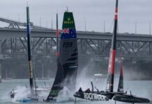 COLISIÓN ENTRE NUEVA ZELANDA Y FRANCIA OBLIGÓ A SUSPENDER EL ITM NEW ZEALAND SAIL GRAND PRIX (VIDEO)