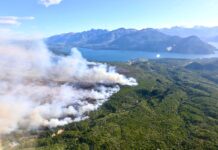 SUSPENDEN LA NAVEGACIÓN EN EL EMBALSE AMUTUI QUIMEY POR EL INCENDIO LA TAPERA EN EL PARQUE NACIONAL LOS ALERCES