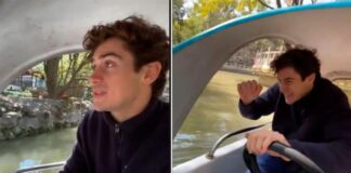 EL INSÓLITO CHOQUE DE FRANCO COLAPINTO EN UNA LANCHA DURANTE UN PASEO EN CHINA (VIDEO)