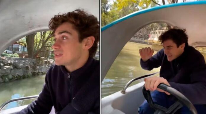 EL INSÓLITO CHOQUE DE FRANCO COLAPINTO EN UNA LANCHA DURANTE UN PASEO EN CHINA (VIDEO)