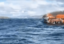 INCENDIO DE LANCHA EN EL LAGO NAHUEL HUAPI: EL OCUPANTE LOGRÓ SALVARSE NADANDO