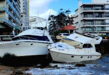 ASÍ QUEDARON LOS BARCOS SINIESTRADOS EN PUNTA DEL ESTE TRAS EL TEMPORAL