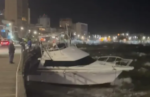 BARCO A LA DERIVA EN EL PUERTO DE PUNTA DEL ESTE POR VIENTOS INTENSOS