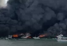 ECUADOR – UN VORAZ INCENDIO ARRASÓ CON OCHO EMBARCACIONES PESQUERAS EN EL PUERTO DE MANTA