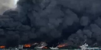 ECUADOR – UN VORAZ INCENDIO ARRASÓ CON OCHO EMBARCACIONES PESQUERAS EN EL PUERTO DE MANTA