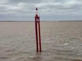 UNEN REINSTALÓ LA BALIZA DEL KM 24 DEL CANAL COSTANERO