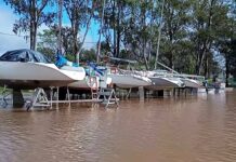 EL RÍO URUGUAY SIGUE CRECIENDO Y YA INUNDA PARTE DEL PUERTO DE CONCEPCIÓN DEL URUGUAY