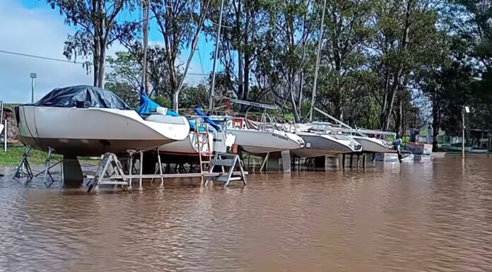 EL RÍO URUGUAY SIGUE CRECIENDO Y YA INUNDA PARTE DEL PUERTO DE CONCEPCIÓN DEL URUGUAY