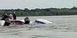 UNA LANCHA DE PESCA SE HUNDIÓ EN EL PARANÁ TRAS EL OLEAJE PROVOCADO POR UN BUQUE