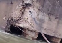BARCAZA PARAGUAYA CHOCÓ CONTRA LAS ESTRUCTURAS DE PROTECCIÓN DEL PUENTE GENERAL BELGRANO